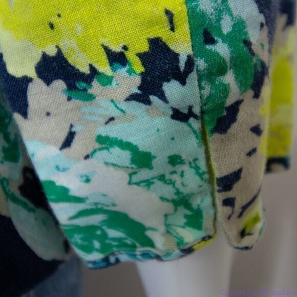 Kim‎ Rogers linen hawaii floral print blazer jacket, women's size Petite Small - Picture 7 of 16